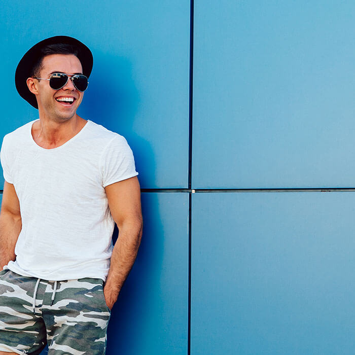 мужик в голубом